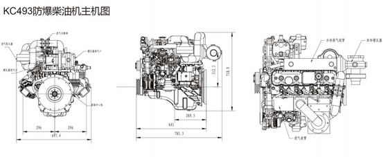 Κατηγορία Ι explosionproof μηχανή diesel μηχανών 50KW για το ανθρακωρυχείο